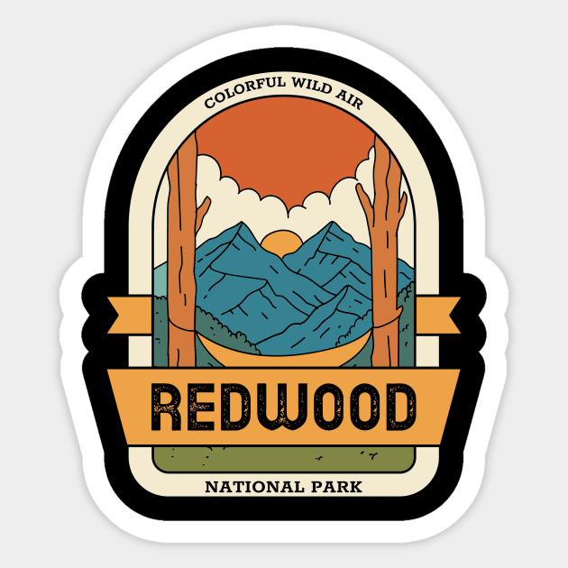 Redwood National Park Vintage Travel Sticker by Insert Place Here